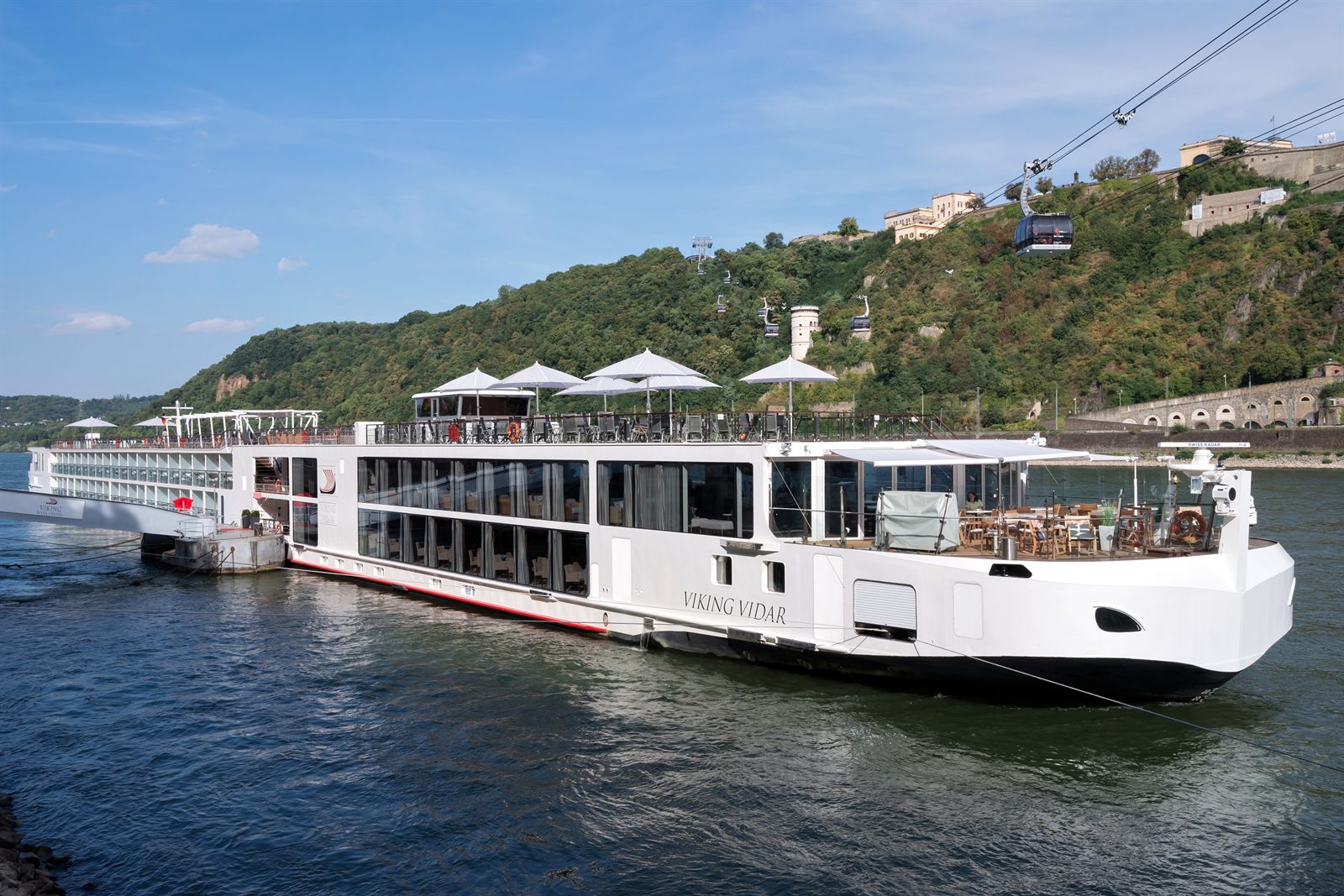 River cruise ship moored at Koblenz