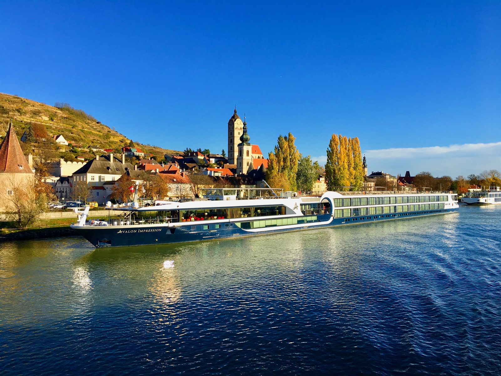 River cruise ship on the Danube in Austria